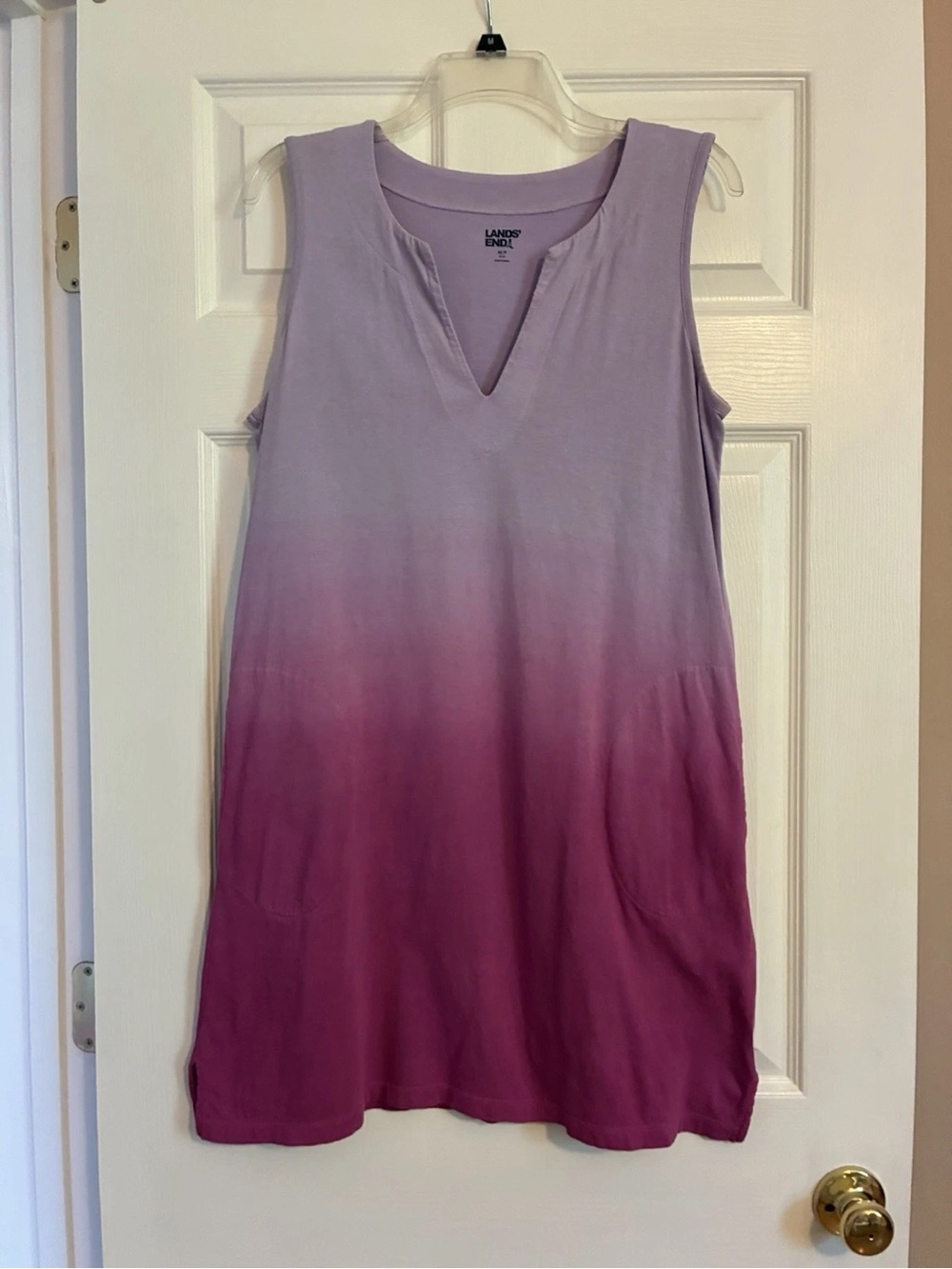 Lands' End Lavender-to-Plum Ombre Sleeveless V-Neck Tunic